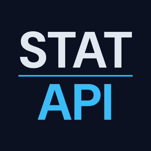 The STAT-API avatar: STAT in white, a blue line, and API in blue, on a dark square